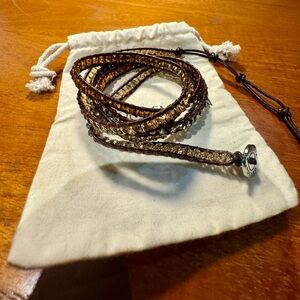 Victoria Emerson Wrap Bracelet - Brownstone Crystal - $9